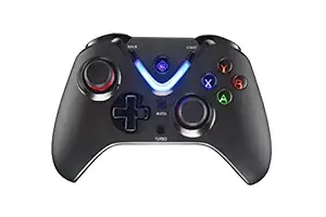 Cosmic Byte ARES Wireless Controller for PC, Magnetic Triggers, Accurate Joysticks, Dual Vibration, Backit LED Buttons, USB Extension Cable (Black)